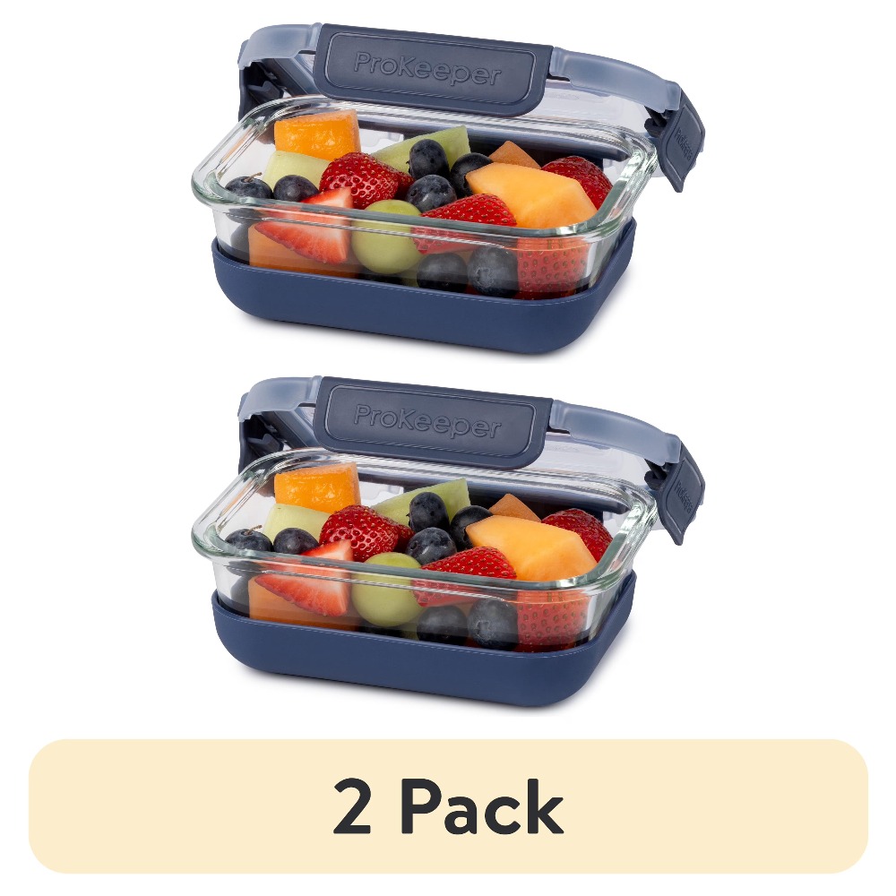Food Storage Stackable Containers - عبوة من قطعتين: حاويات زجاجية لتخزين