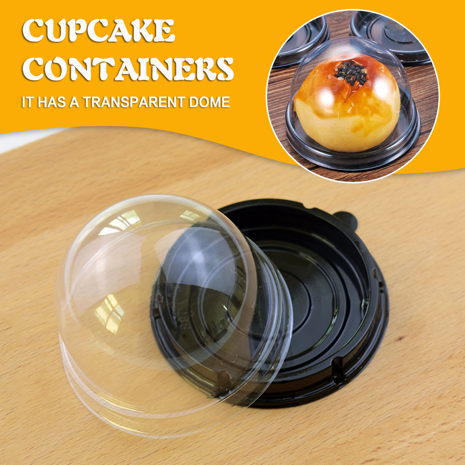 Egg Storage Holder - علب كيك بلاستيكية شفافة مستديرة على