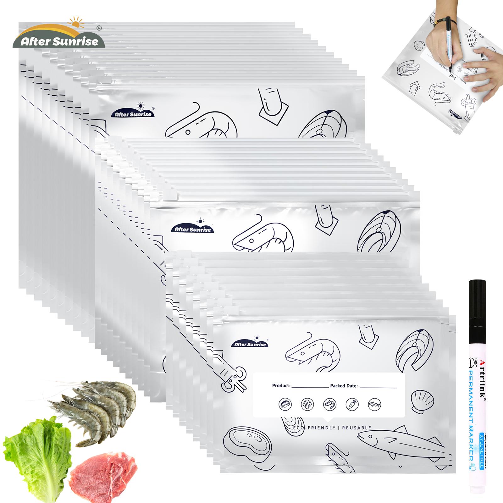 Food Storage Reusable Bags - 【الأطعمة المبردة】أكياس تخزين قابلة للإغلاق من