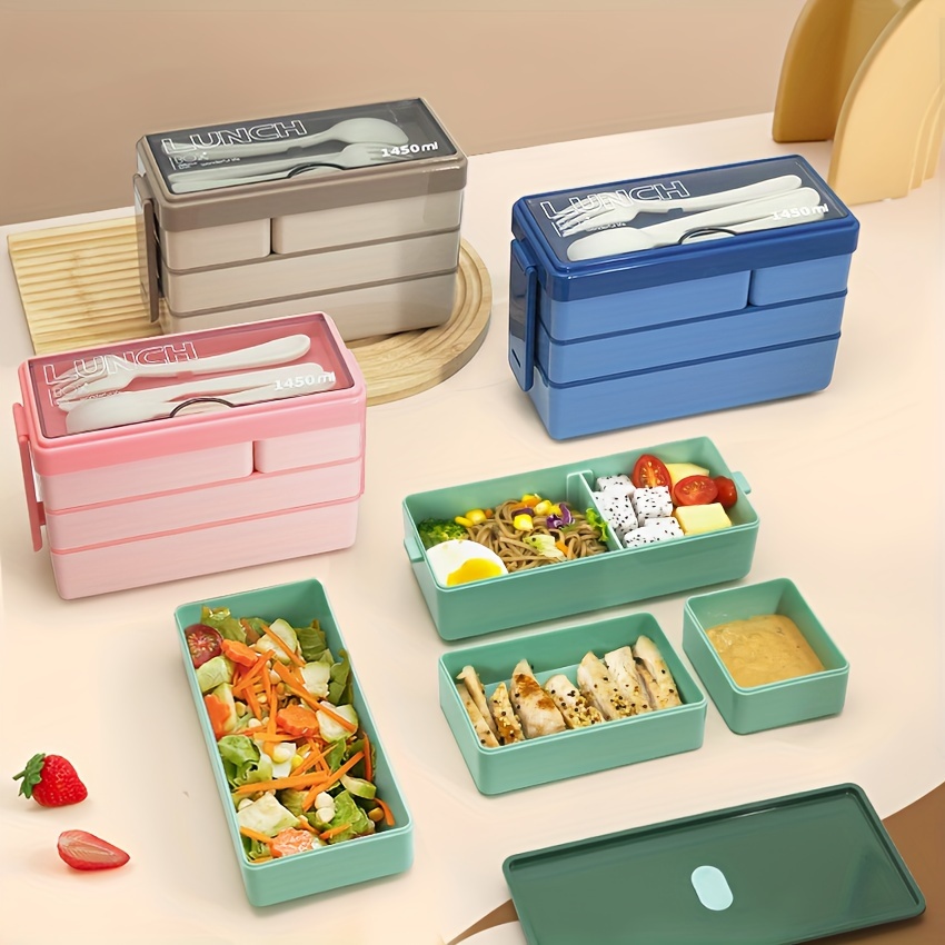 Food Storage Stackable Containers - 1450 مللي بينتو علب الاغذية سعة