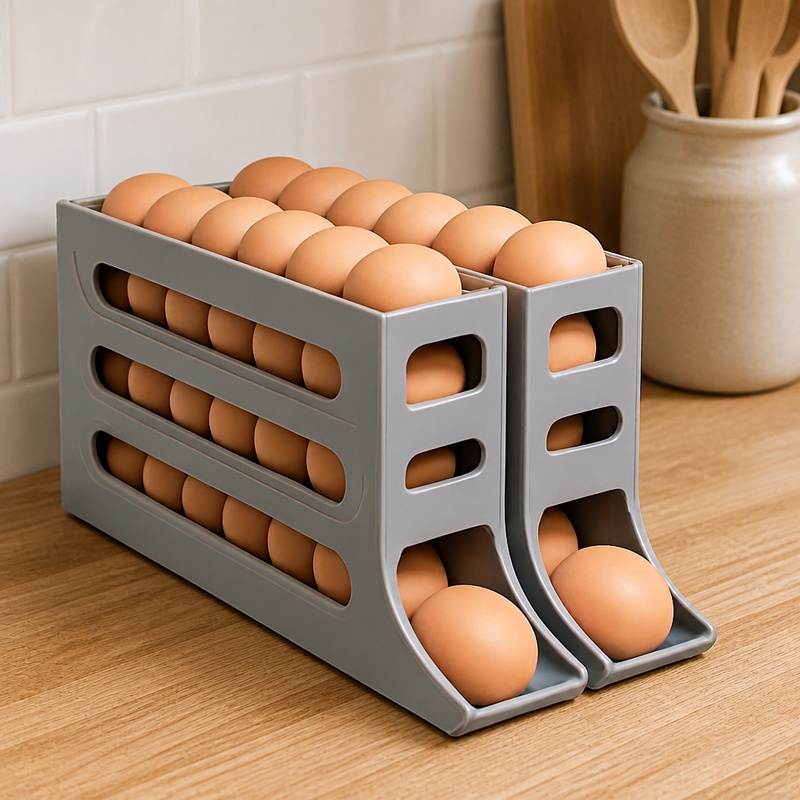 Egg Storage Holder - حامل بيض أوتوماتيكي بأربعة مستويات مع