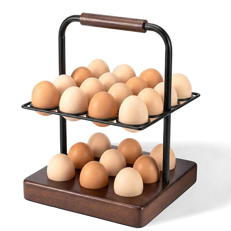 Egg Storage Holder - حامل بيض بتصميم ريفي للطاولة، منظم