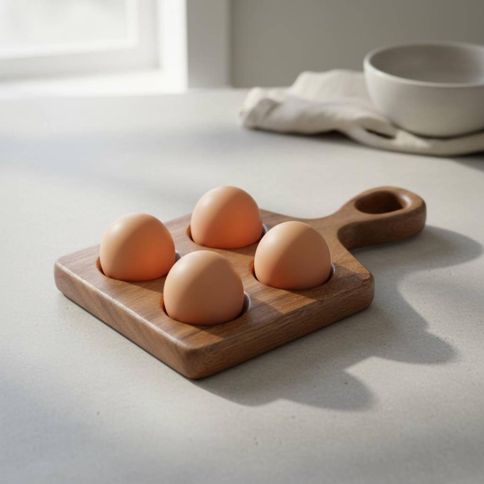 Egg Storage Holder - صينية بيض من خشب الزان ذات