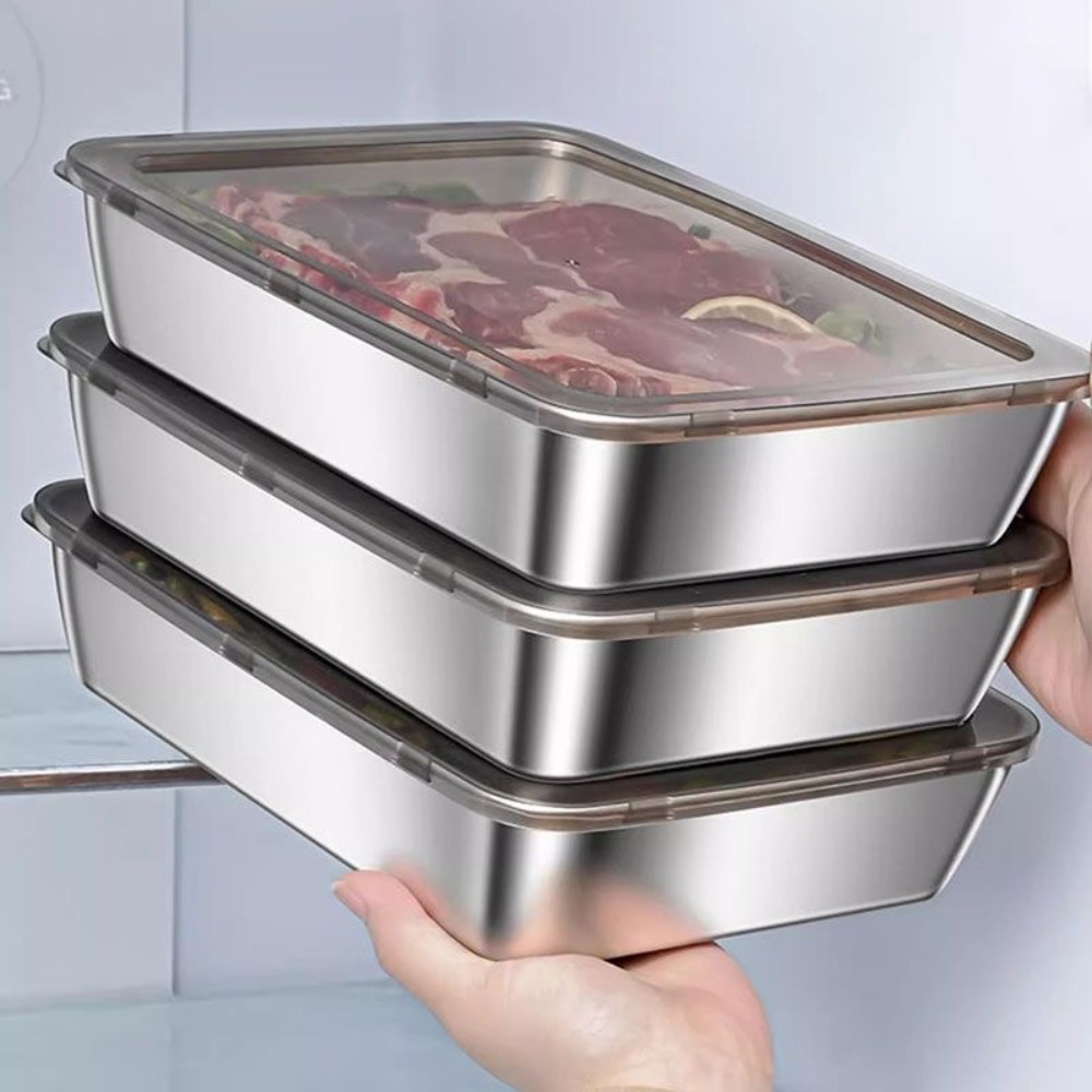 Food Storage Warehouse - صينية تقديم من الفولاذ المقاوم للصدأ