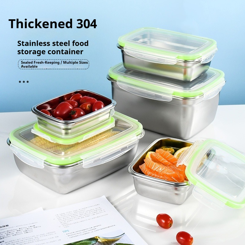 Food Storage Stackable Containers - مجموعة صناديق الغداء المصنوعة من الفولاذ