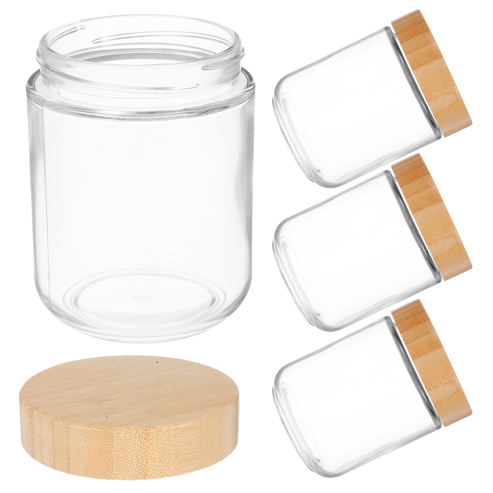 Food Storage Containers - 4 قطع من الأوعية الزجاجية الشفافة