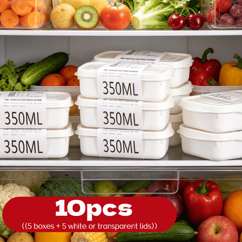 Food Storage Stackable Containers - مجموعة من 10 قطع من صناديق
