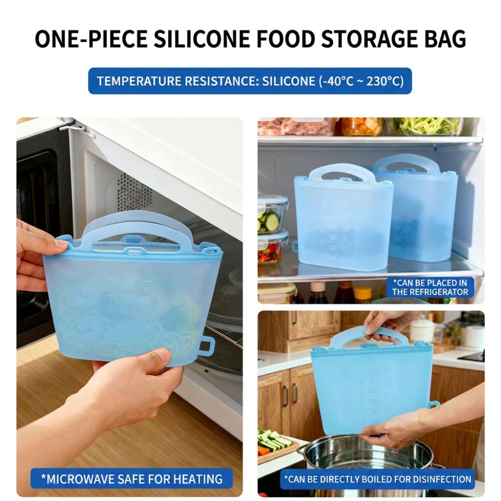 Food Storage Ziploc - أكياس تخزين طعام سعة 1500 مل،