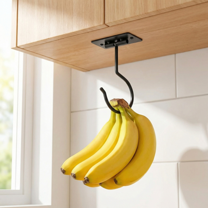 Food Storage For Room - رف تخزين معدني أسود ذاتي اللصق