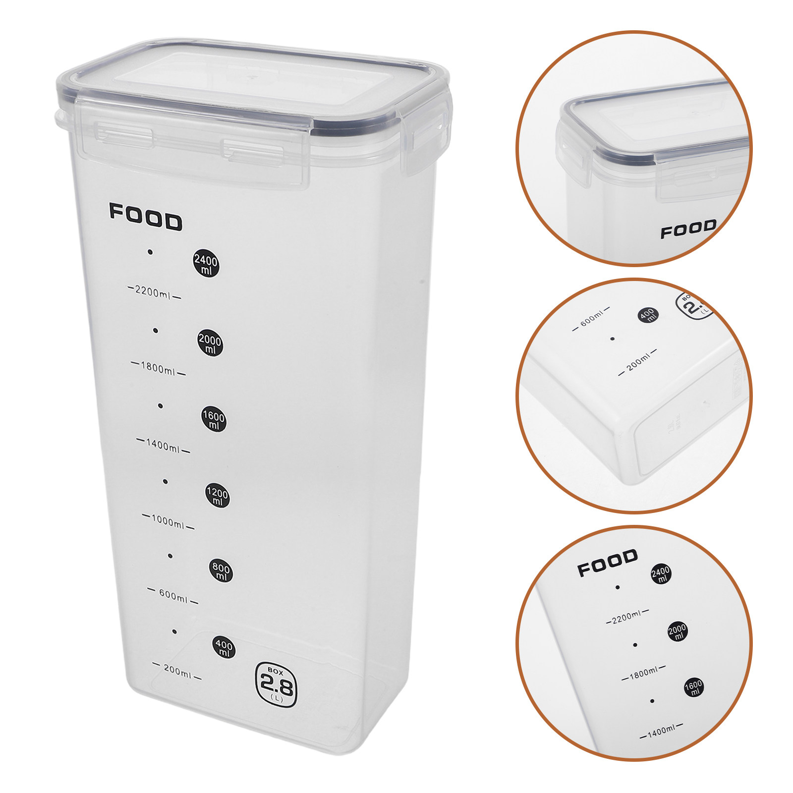 Food Storage Containers - حاويتان شفافتان لتخزين الحبوب محكمتان الإغلاق،