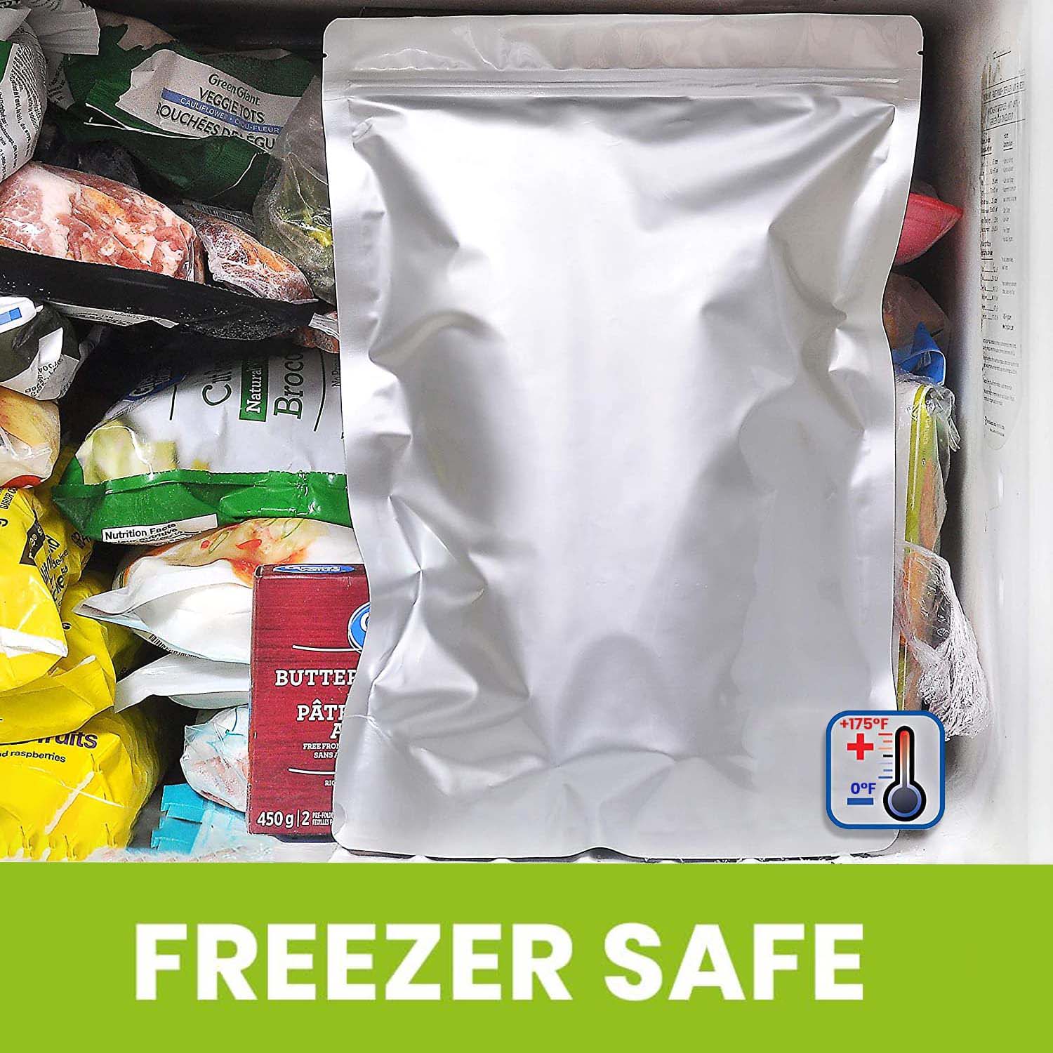 أكياس ألمنيوم فضية سميكة للغاي - مراجعة Food Storage For Long Term وسعره