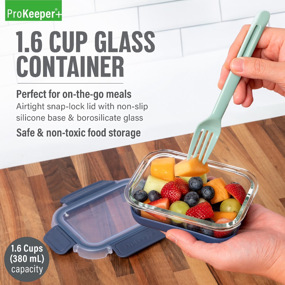 عبوة من قطعتين: حاويات زجاجية  - مراجعة Food Storage Stackable Containers وسعره
