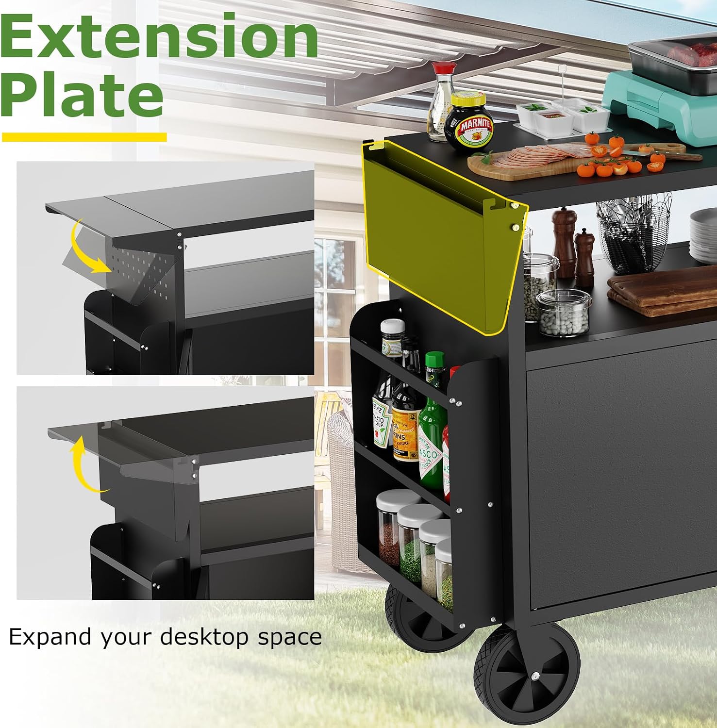 عربة شواء خارجية مع طاولة تخزي - مراجعة Food Storage For Room وسعره