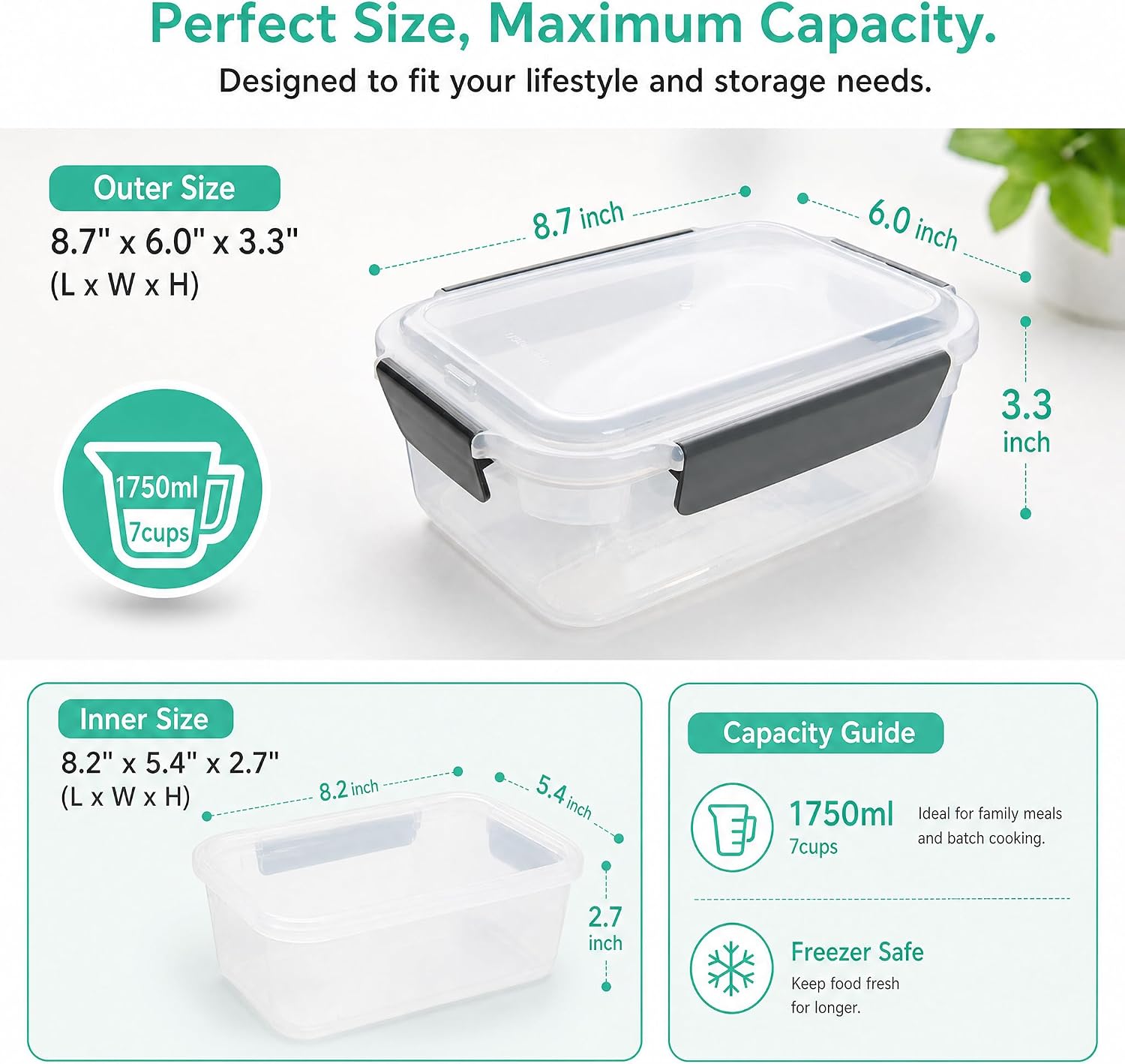 مجموعة من 5 حاويات بلاستيكية ل - مراجعة Food Storage Stackable Containers وسعره