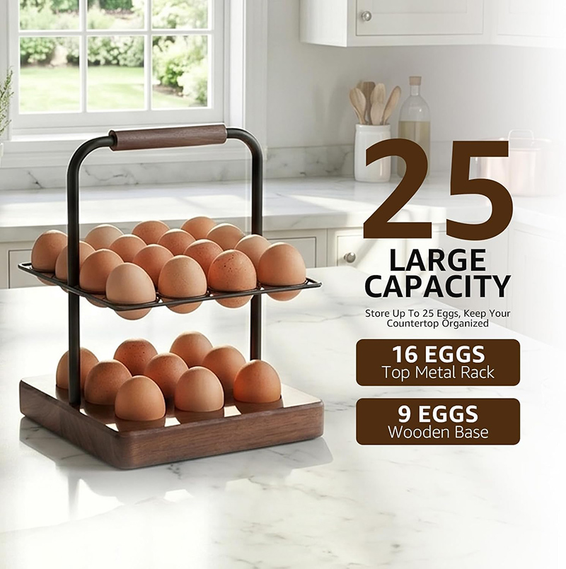 حامل بيض بتصميم ريفي للطاولة،  - مراجعة Egg Storage Holder وسعره