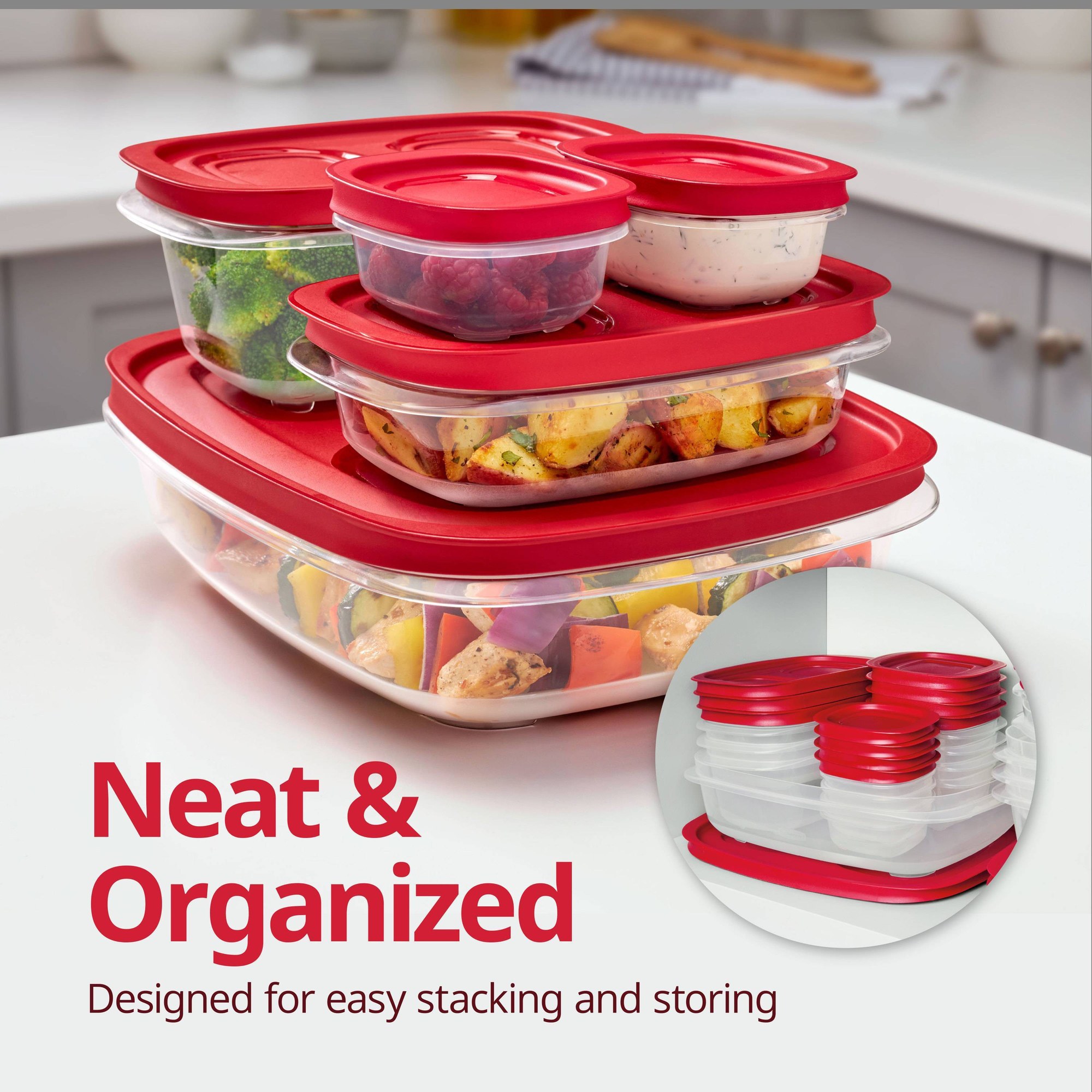 حاوية تخزين طعام مستطيلة الشكل - مراجعة Food Storage Stackable Containers وسعره
