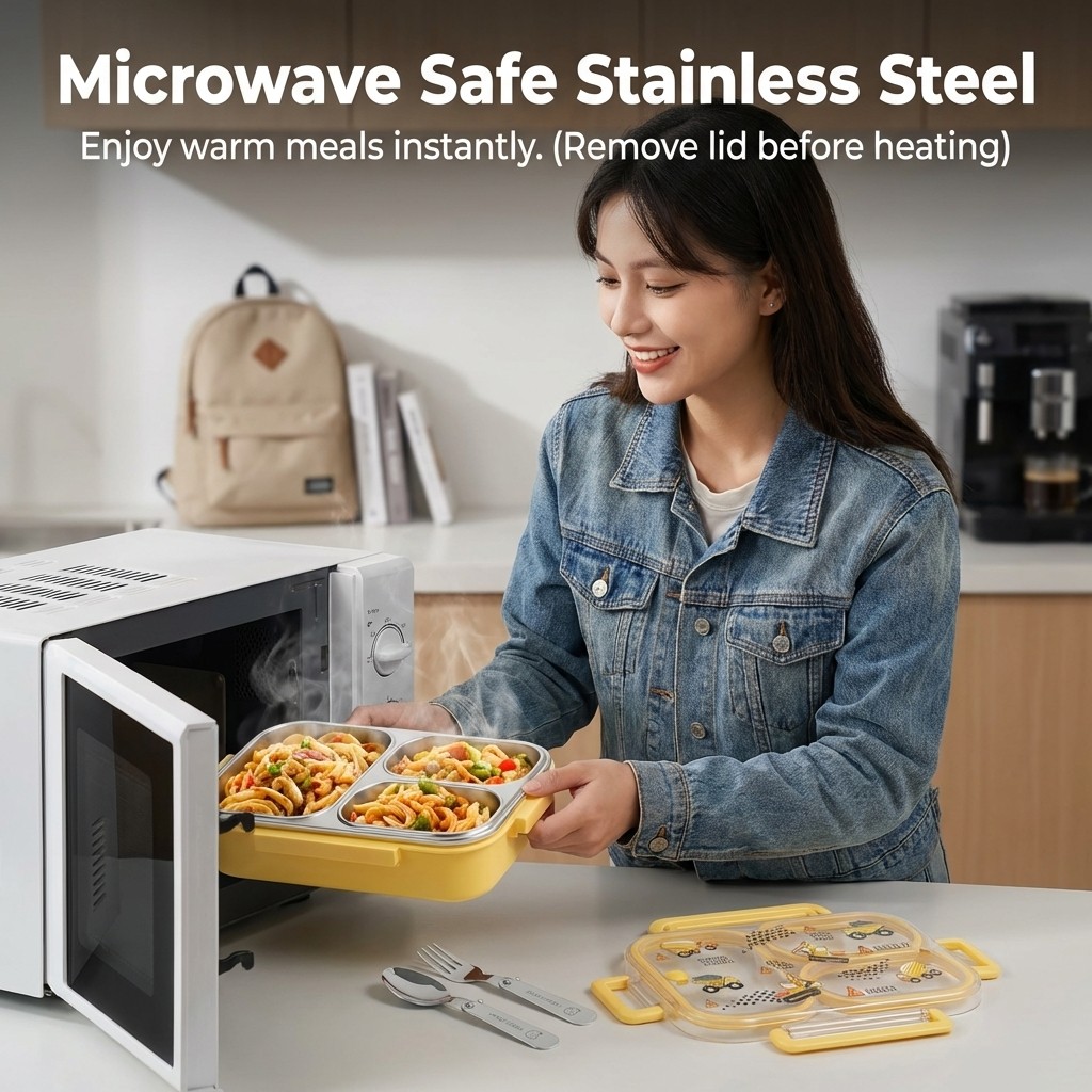 صندوق غداء بنتو للأطفال بسعة 9 - مراجعة Food Storage Oven Safe وسعره