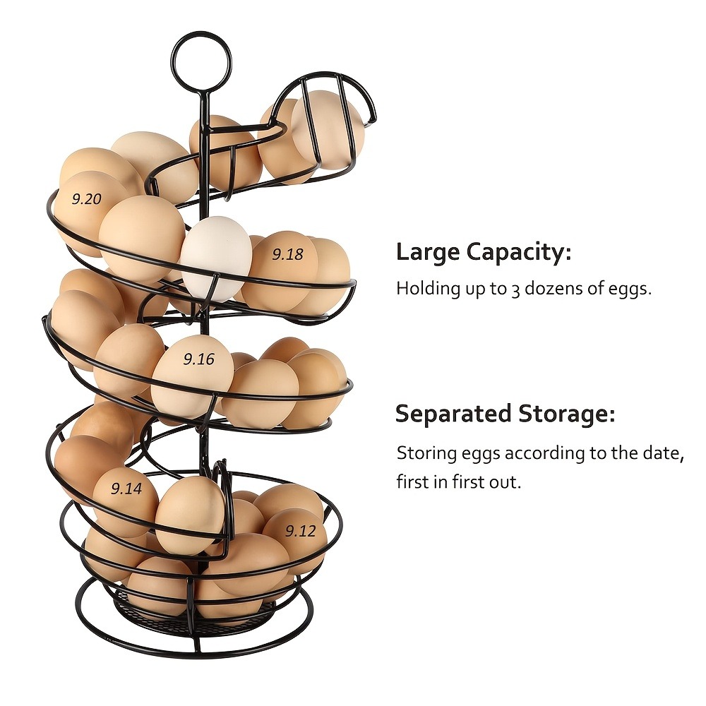 حامل بيض معدني حلزوني، رف تخزي - مراجعة Egg Storage Holder وسعره