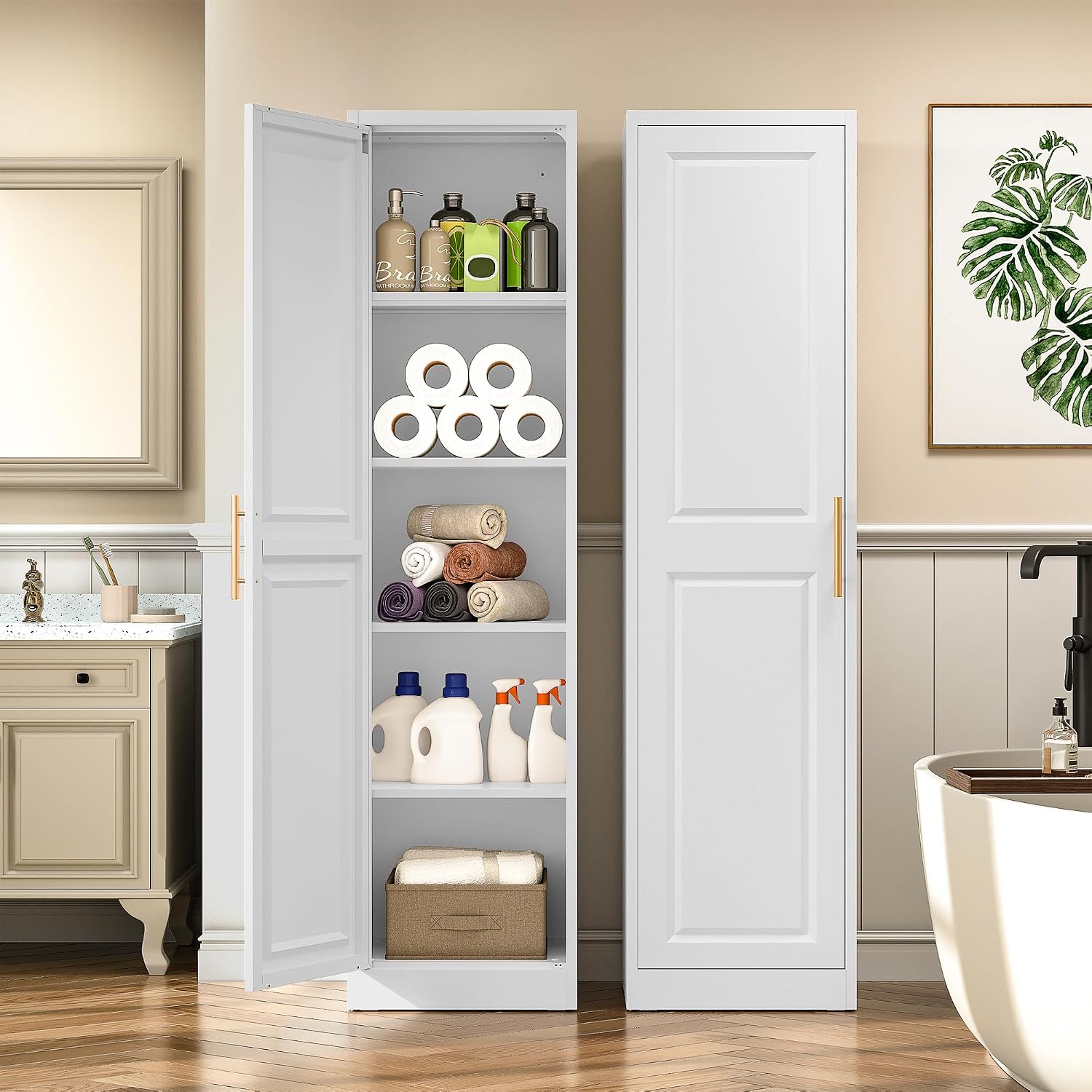 خزانة تخزين طويلة ورفيعة بباب  - مراجعة Food Storage For Room وسعره