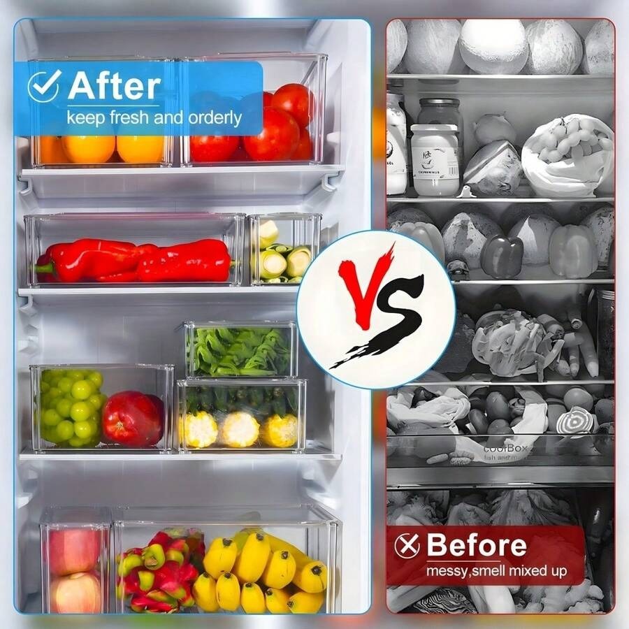 صناديق تنظيم الثلاجة القابلة ل - مراجعة Food Storage Stackable Containers وسعره