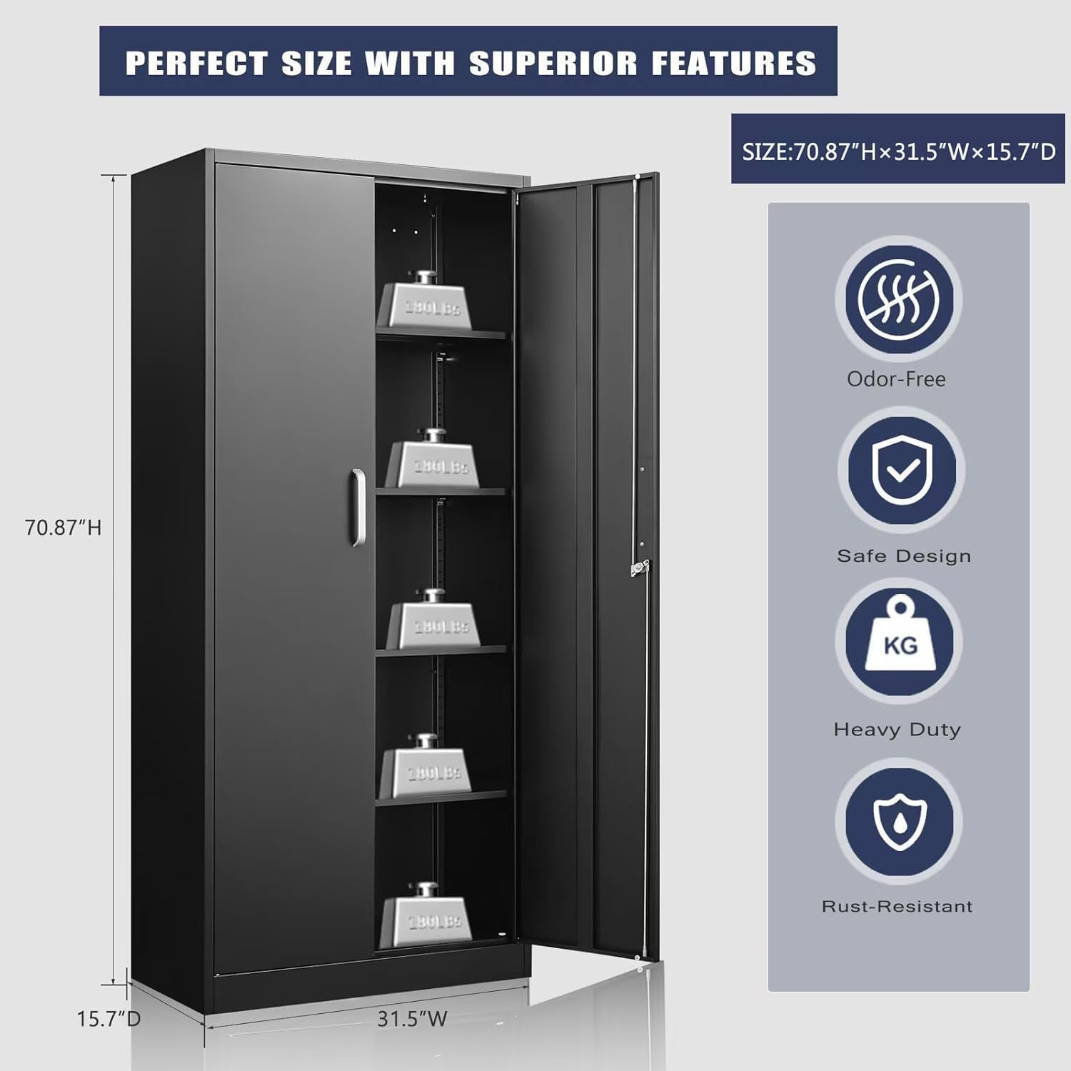 خزانة تخزين معدنية بأرفف قابلة - مراجعة Food Storage For Room وسعره