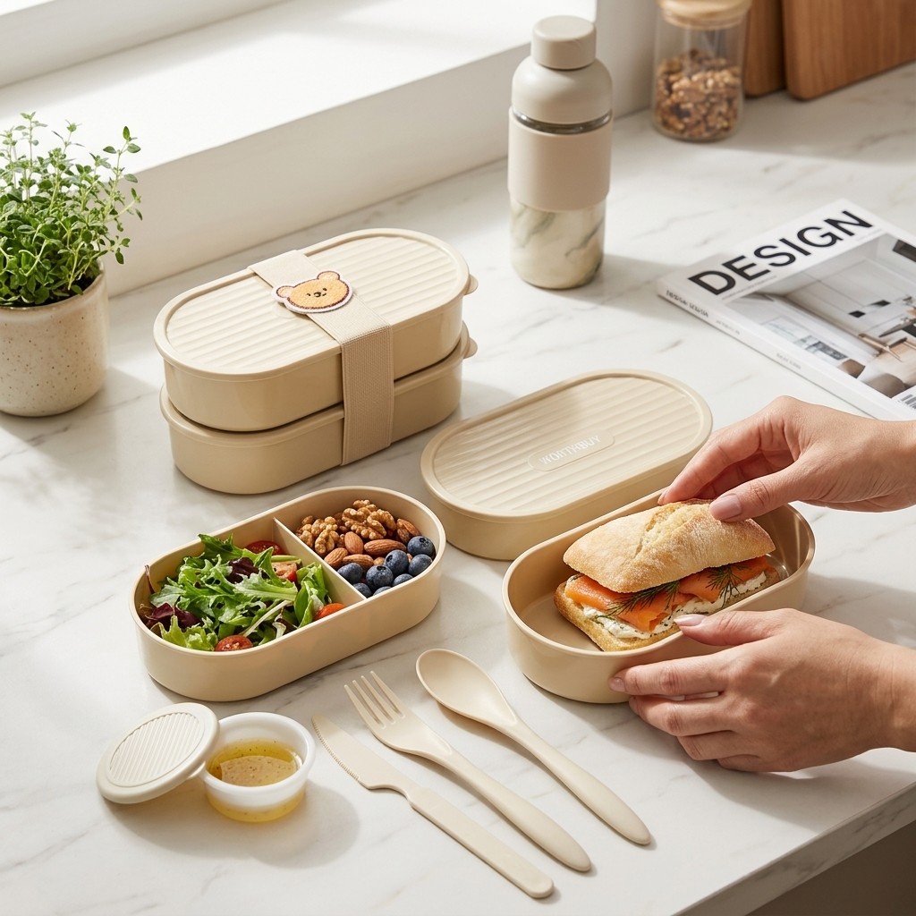 صندوق غداء بيضاوي مزدوج الطبقا - مراجعة Food Storage Oven Safe وسعره