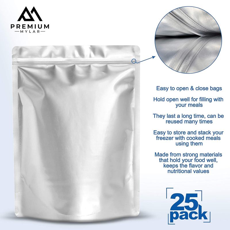 25 كيس مايلار - أكياس مايلار ق - مراجعة Food Storage For Long Term وسعره